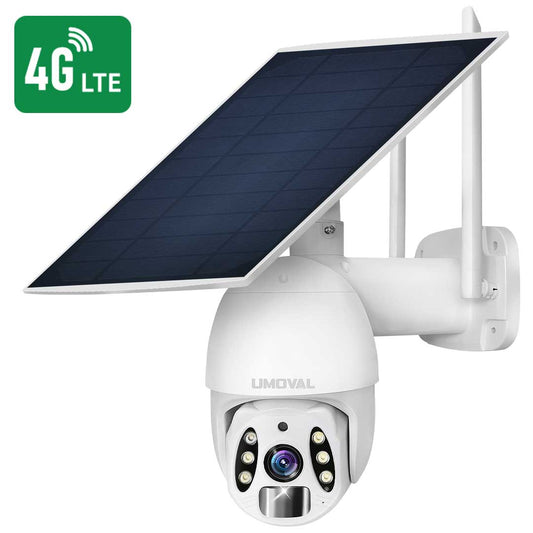 4G LTE Solar Panel Powered Outdoor Wireless PTZ Security Cameras