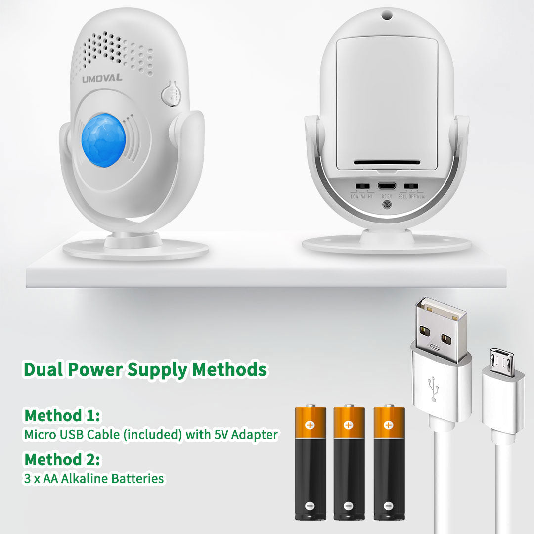 Motion Sensor Doorbell Welcome Buzzer + Infrared Motion Detector Alarm Siren at Night